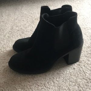 black high heel booties